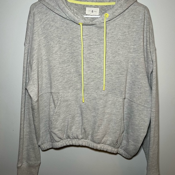 Lou & Grey Tops - Lou & Grey Gray Hoodie with Neon Yellow Accents